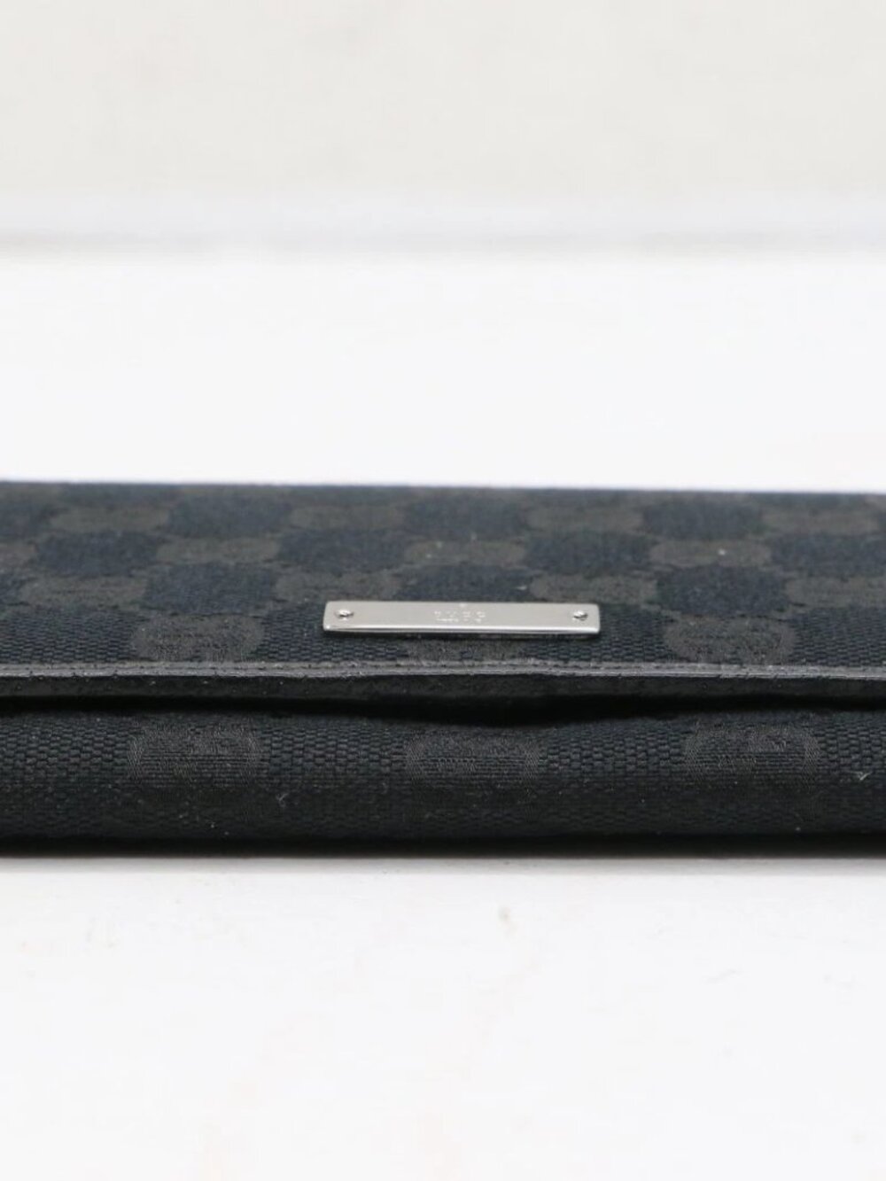 GUCCI Vintage GG Canvas Wallet - Black